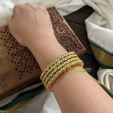 Single Line Kundan Bangle-Triangle -LIGHT GREEN-Opaque-g3652